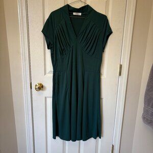 Hunter Green Swing-Inspired Dress